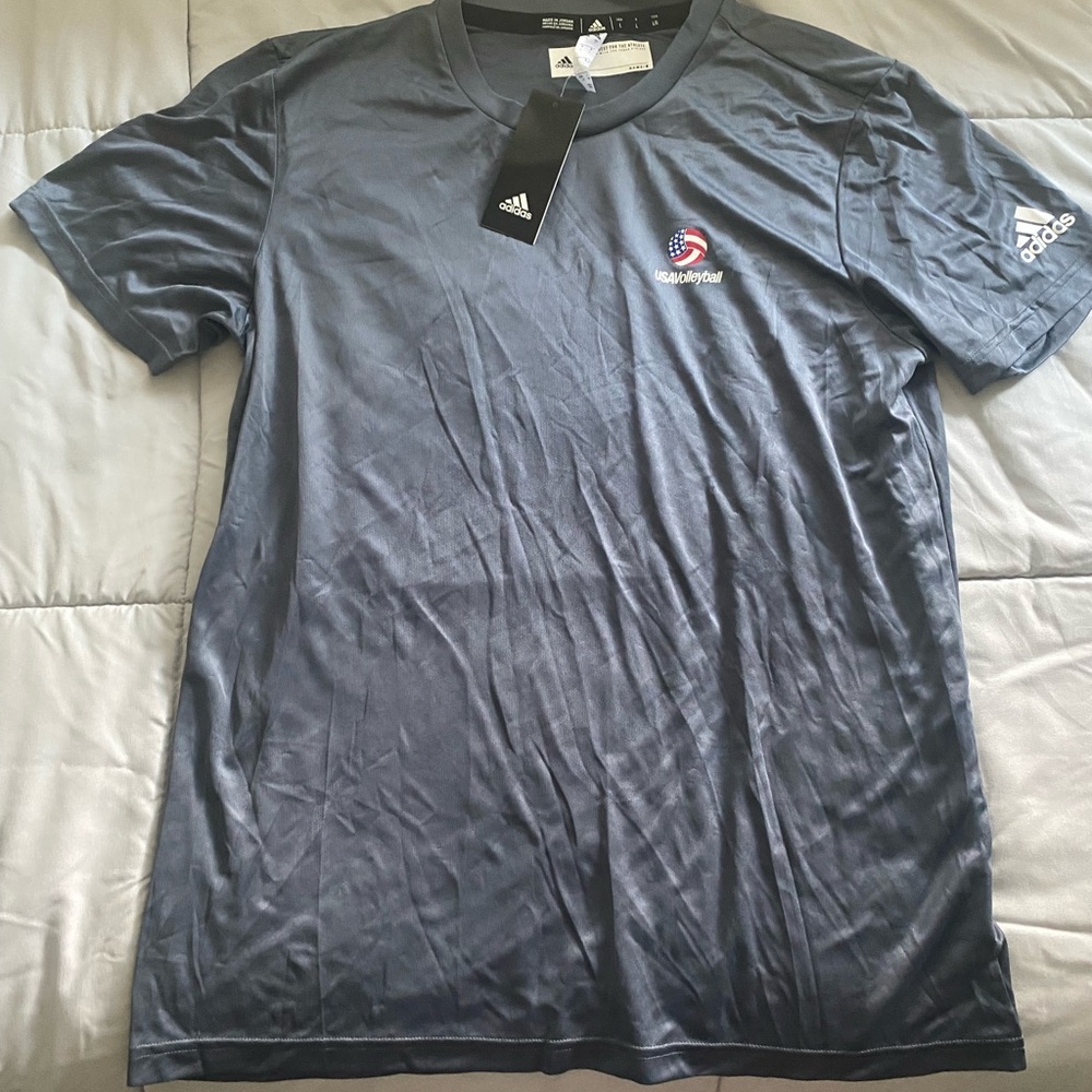 Adidas Tee, Large, Gray, USA Volleyball, NWT